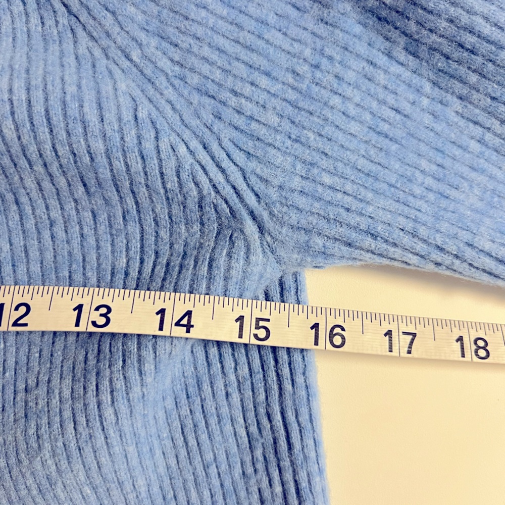 State Cashmere 100% Cashmere baby blue ribbed sweater sz Small - Picture 3 of 6